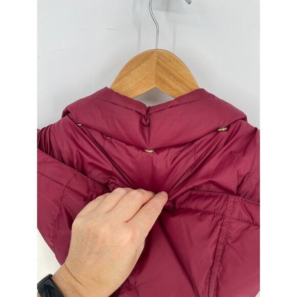 J. Crew Maroon White Blue Colorblock Puffer Jacket with Primaloft size Medium - Picture 11 of 15